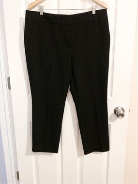 LOFT Marisa Black Cropped Straight-Leg Dress Pants - size 12P
